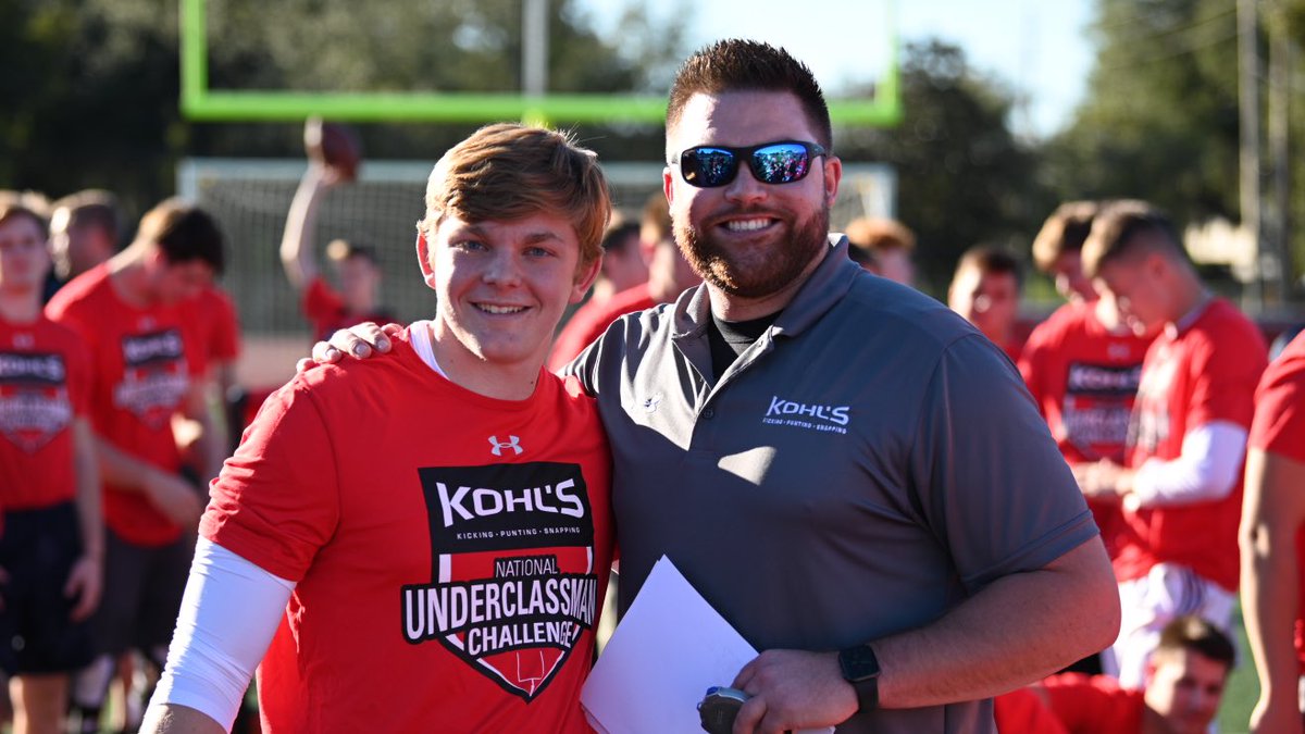 KohlsKicking's tweet photo. Day 2 competitions at the Kohl’s National Underclassman Challenge are in the books. Congratulations to our winners. #KohlsShowcase

KO: Doman
FG: Sahaydak &amp; Bacchetta
LS: Sterenberg
Punt: Todd https://t.co/wKiJGr9ILQ
