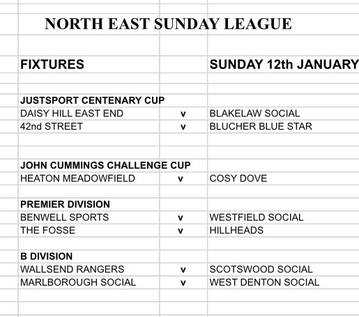 Next weeks fixtures 
<a href="/NESLFootball/">NESL Football #NESL</a>