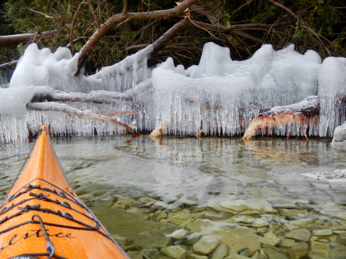 January 5th and still paddling the Bay.  #KayakDoorCounty #DoorCounty #WinterKayaking