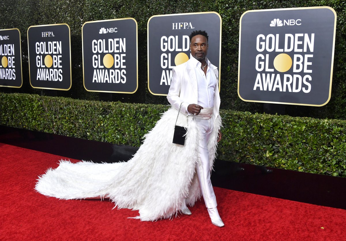 THR's tweet photo. Strike a Pose. Billy Porter (@theebillyporter) is here at the #GoldenGlobes https://t.co/Ow6v3uhM2w https://t.co/Xq4gYBDLe3