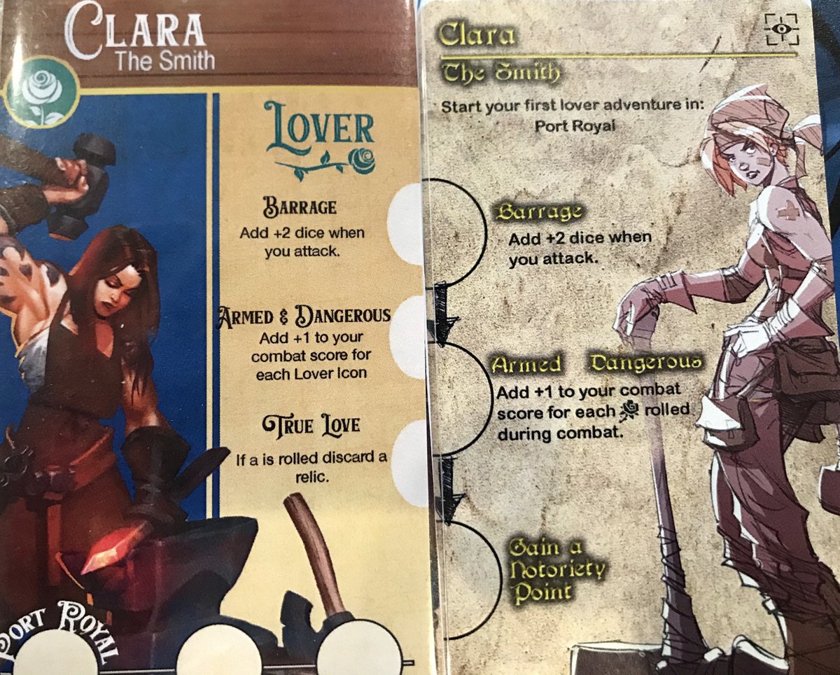 GuildhallStudio's tweet photo. Check out how Clara's art has progressed during the #boardgamedesign process! What do you think? #boardgameprototype #prototypeart https://t.co/8oqHLOd9BA