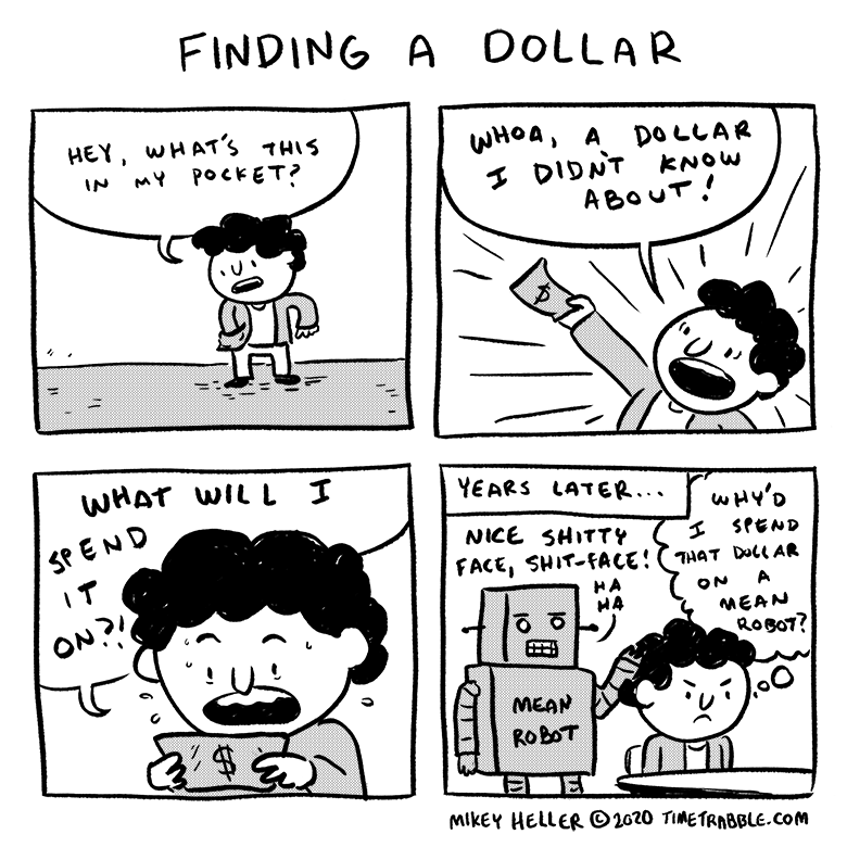 i drew a comic about finding a dollar 