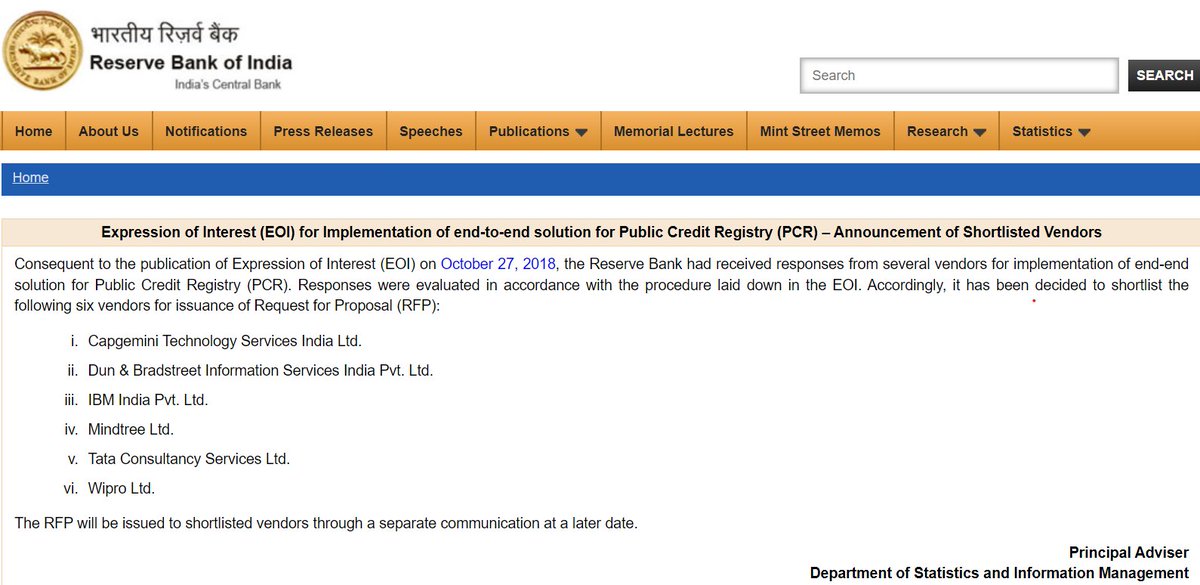 logic's tweet photo. #CashlessConsumer #RTI We asked RBI about #PublicCreditRegistry
https://t.co/U2wcn8lAZ4 contains list of shortlisted entities after EoI. https://t.co/rCwlasR6ff