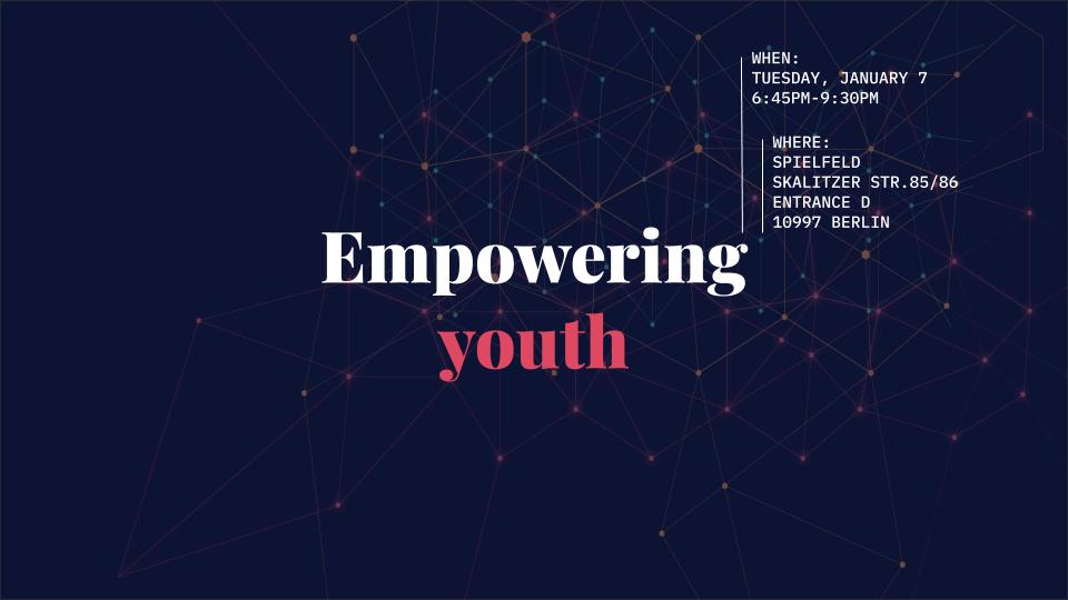 N3XTCODER's tweet photo. Join our meetup on Tuesday, January 7th from 6.45pm to 9.30pm at @spielfeld and learn from our speakers how they encourage youth to make a social impact.
👉 https://t.co/lMOOb4bQec
@sabrinakonzok @Badwiehab @worldscouting @KironEducation @NaturfreundeJu
#socialimpact #SocEnt https://t.co/GMrSXZ4GZx