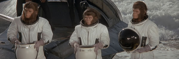 Apparently, just before Earth dies, two chimps - who live in clay *huts* - go to a random spot in the desert and pull a spaceship out of a LAKE, and FIGURE OUT HOW IT WORKS. EVEN THE SUITS FIT. Even though, until now, they've had no high tech and lived, in, um, huts. /3
