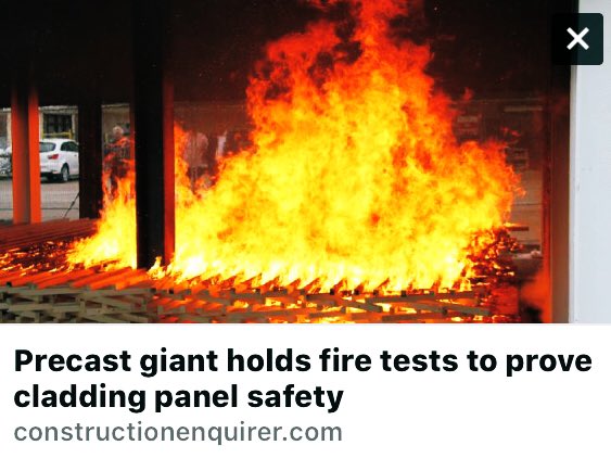 CLADDING; Precast giant holds fire tests to prove cladding panel safety..
#cladding #FireTests #Construction #news 
constructionenquirer.com/2020/01/03/pre…