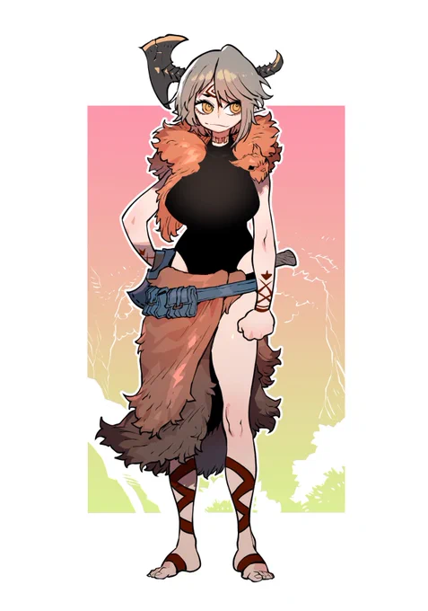 Axehorn.  She splits lazy people's head with her magic axe and gives energy. It's little bit cruel to watch, but it's definitely effective.  엘프 무당 도끼뿔 마법 도끼로 나태한 자들의 골통을 쪼개어 활력을 불어넣어줍니다. 보기엔 좀 안 좋지만, 효과는 확실합니다.