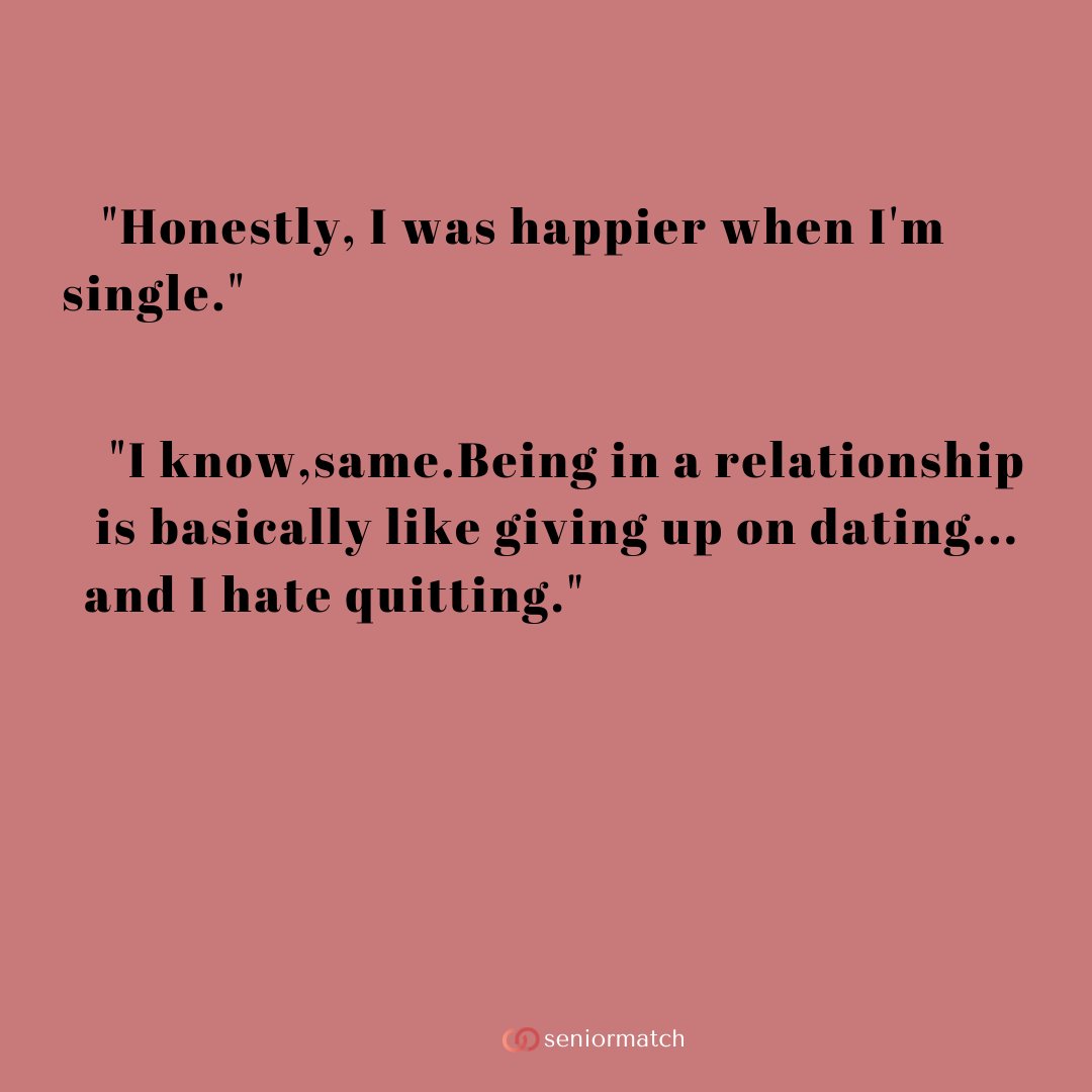 seniormatch2's tweet photo. Never give up. The goal isn't to find a partner and get married... the goal is to have a companionship with a single person every night, the people who you'd never talk to each other again but occasionally comment on a photo of, like, their dog just to startle them.
#seniormatch https://t.co/6FUQFMocmX