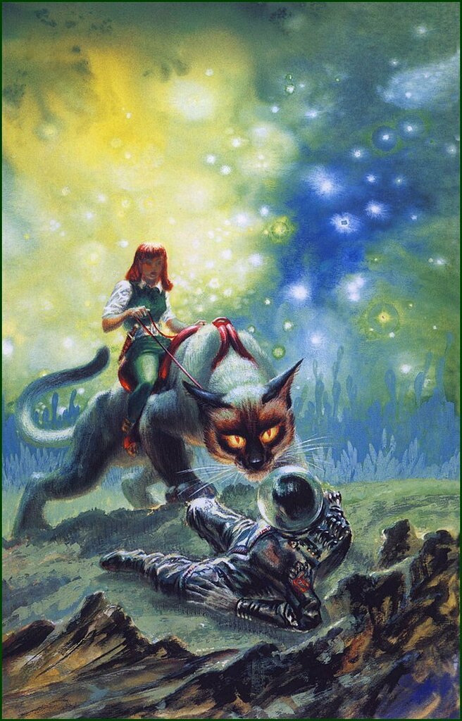 For the new year, I’m bringing back Space Cat Saturday! Every saturday, I’ll post a cat from retro sci-fi art. Here’s an imposing one from Frank Kelly Freas.  #caturday