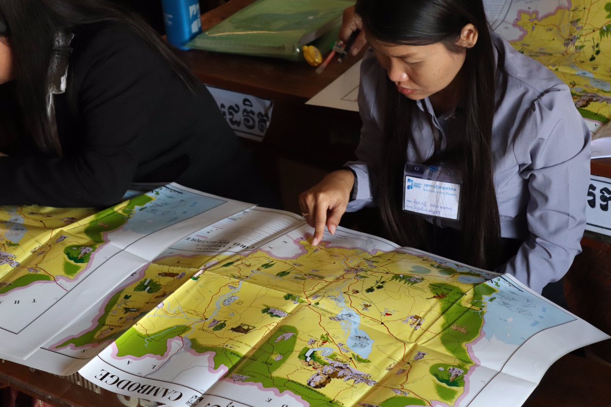 steven_kolber's tweet photo. After drawing maps of Cambodia free hand and from memory, then doing a gallery walk of each other’s maps Teachers were provided their own map as a resource for comparison and further work. #aussieed #vicpln #TeachSDGs #SDGs #edchat #taboz https://t.co/cUARjlRKKF