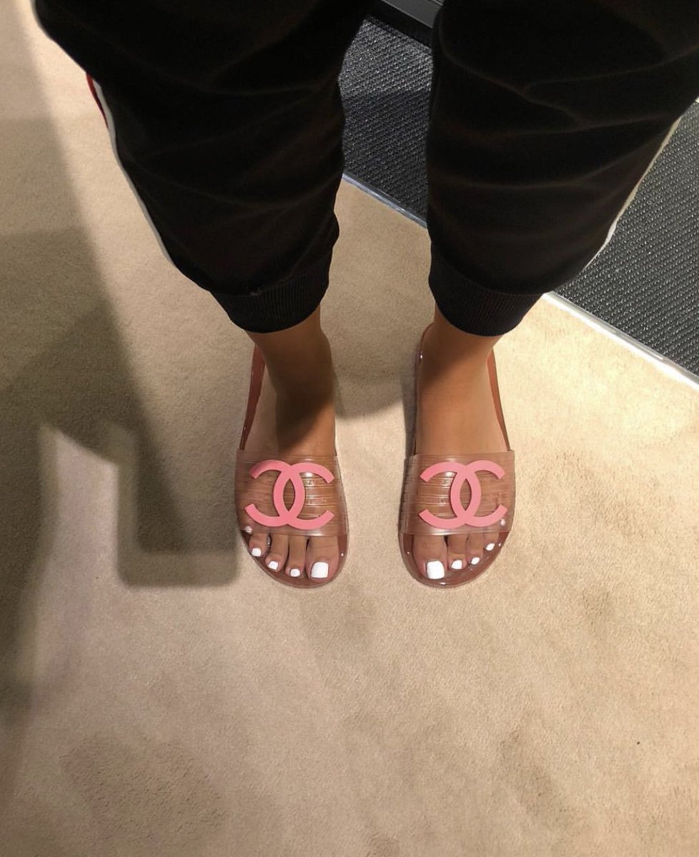 chanel slippers clear