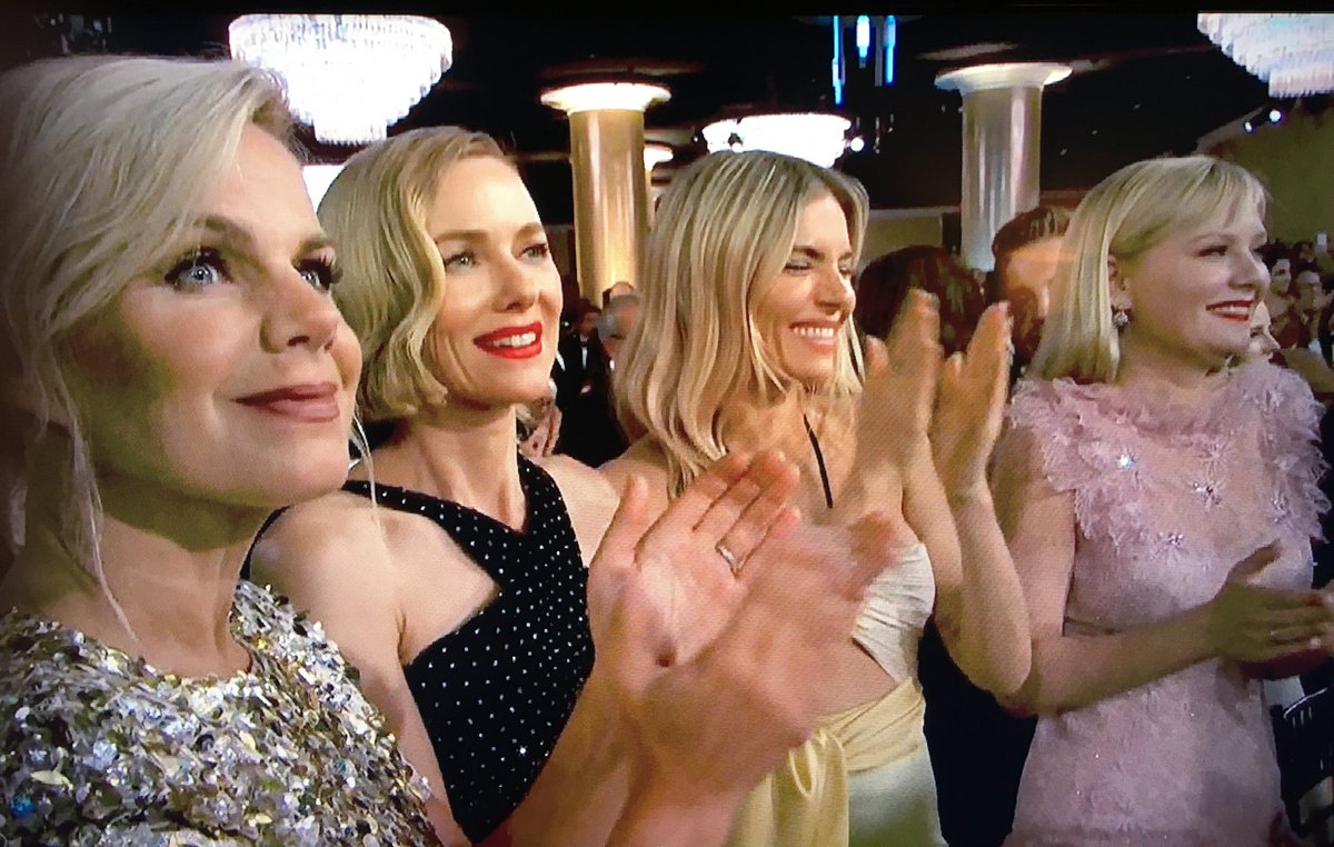 Love my table! #NaomiWatts, #SiennaMiller, @kirstendunst #GoldenGlobes