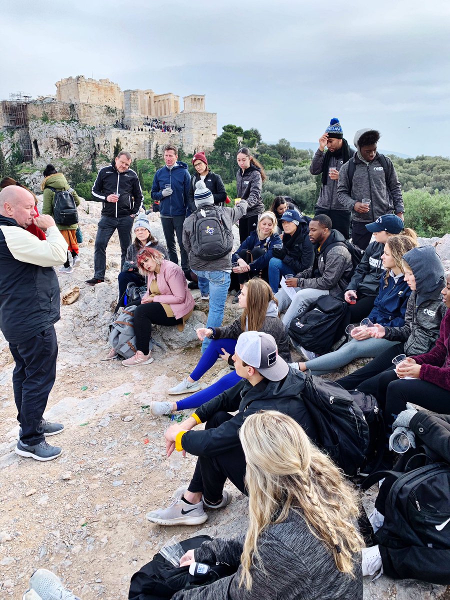 ETBU_XC_TF's tweet photo. Communion and worship on Mars Hill where Apostle Paul preached. #Missions #Greece2020 https://t.co/eSyFjRdh7f