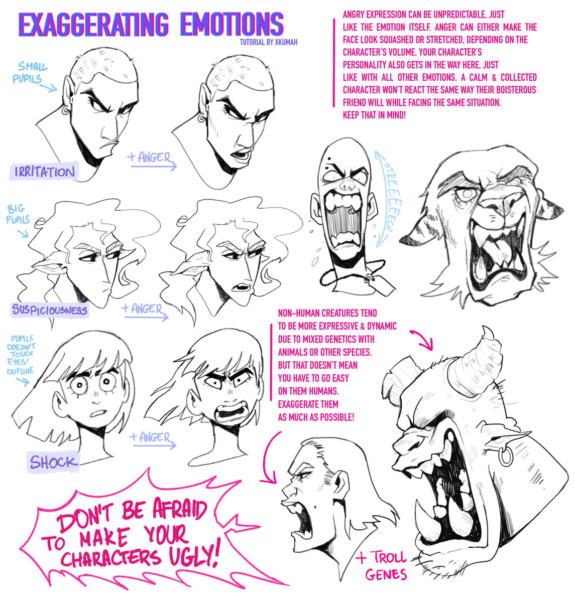 Hi there!✨
Here's my first tutorial for facial expressions. I want to create more of those for each expression that comes to mind!
This one is for Anger!
I hope somebody will find it even a little helpful! ?? 