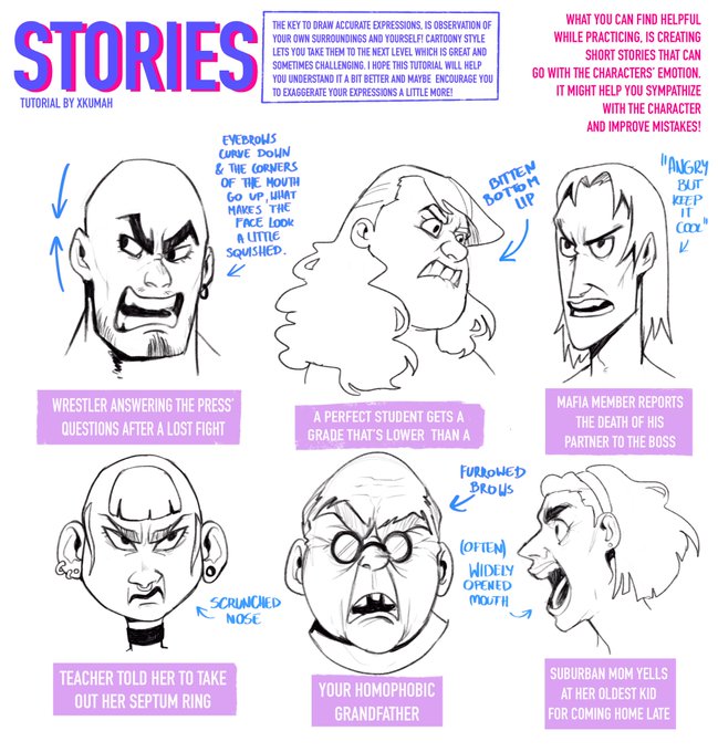 Hi there!✨
Here's my first tutorial for facial expressions. I want to create more of those for each expression that comes to mind!
This one is for Anger!
I hope somebody will find it even a little helpful! ?? 