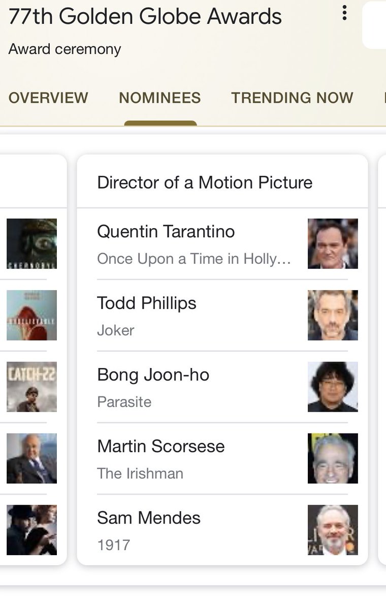 .<a href="/goldenglobes/">Golden Globes</a> Time for gender categories for #BestDirector like the other #goldenglobes2020 awards to make sure women have equal opportunities to be nominated &amp; win because #RepresentationMatters &amp; #RulesMatter4Parity during this #SuffrageCentennial &amp; every year. #RepresentWomen