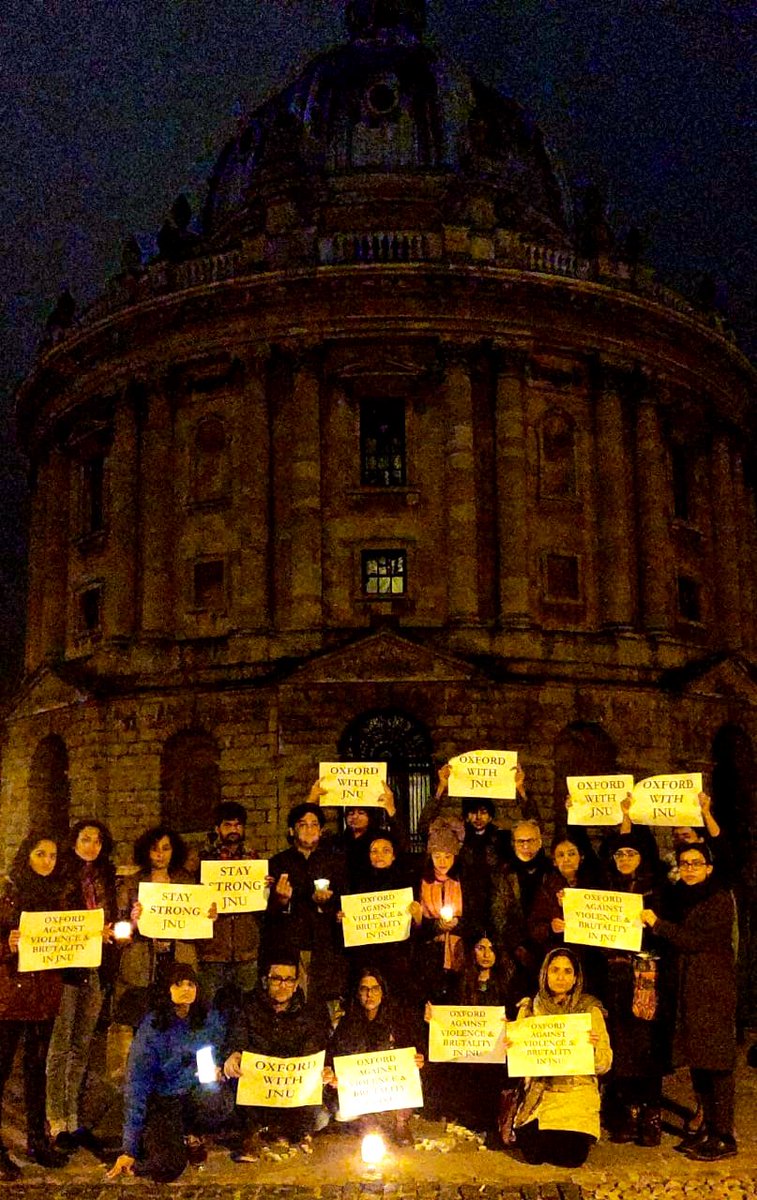 Supriya23bh's tweet photo. Oxford University students protest against violence in #JNU ... #JNUattack https://t.co/cFucqT7lbg