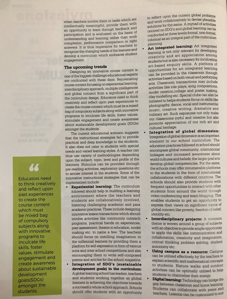 Kapoor_Divya_'s tweet photo. Educators need to understand the needs of the #Millennials and modulate their classroom transactions accordingly. My article on the same in the latest issue of the #progressive school magazine @dp_2211 @madhuri_dadhich @kaushalsen_15 @sunita_rajiv @InduMehta17 @renudua89 https://t.co/Fh4lclVvnl