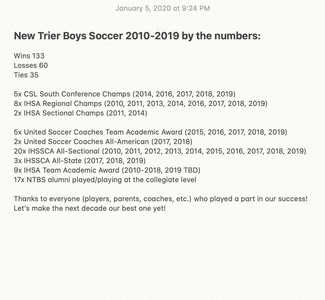 ntbs_official's tweet photo. We’ve seen lots of “decade” chat on Twitter over the last two weeks and decided to do our own version. Not a bad 10 years for our program 💪
PS 2020, we are coming for you! 🔵🟢⚽️

@NewTrier203 @AthleticsNTHS @NTBVS @NewTriersFinest @NTStrength @NTHSActivities @ntboosterclub https://t.co/gnvCYKQ2tR