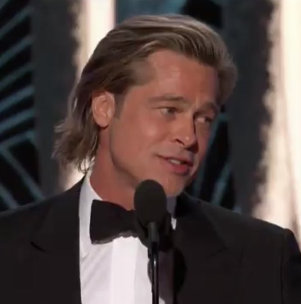 Sheeka_Beeka's tweet photo. “I have to thank my brother in crime, LDC...but still, I would’ve shared the raft.” ❤️✨
#BradPitt ❤️✨❤️
#GoldenGlobes https://t.co/ExVKYeAYUE
