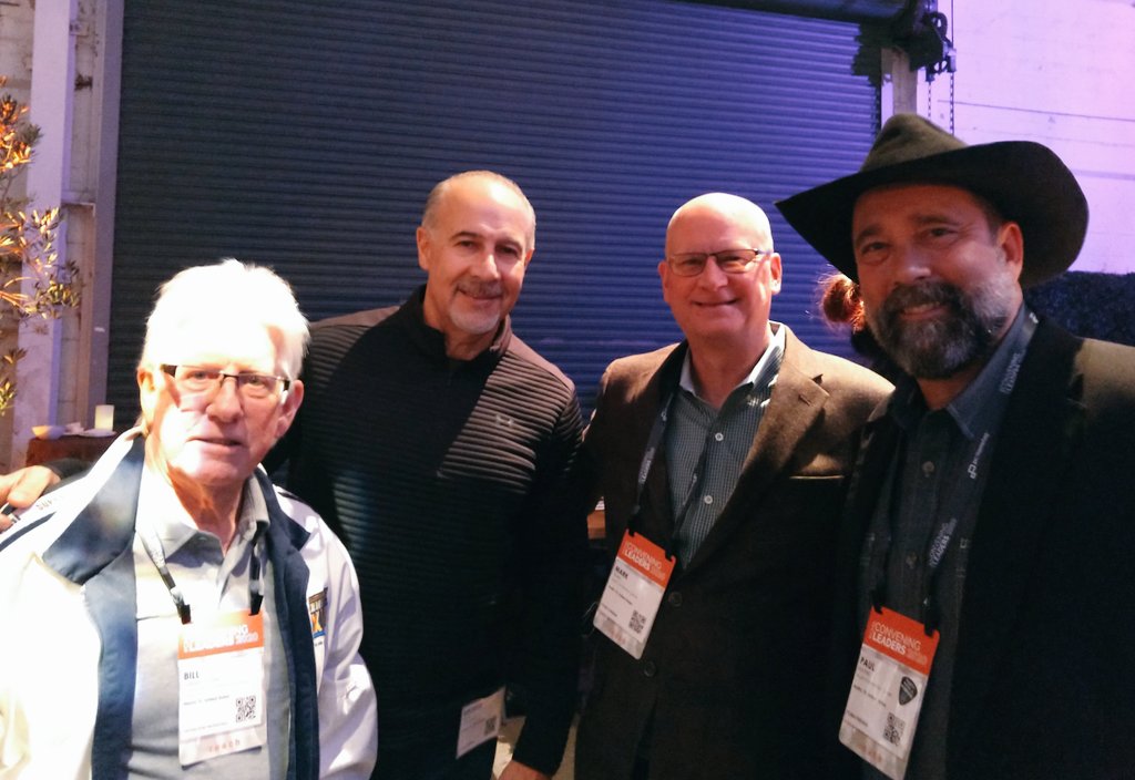 FacilitiesMedia's tweet photo. At @pcmahq's #pcmacl opening reception at #SanFrancisco's @sfgiants #Pier48, 4 meeting & event industry leaders worthy of envy convened. Atop representing great Facilities & Destinations, none pay state income tax! (L-R William Talbert, George Aguel, MarkTester, Paul Barnes) https://t.co/304fj08vPO