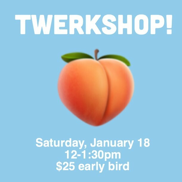 ThePoleRoom's tweet photo. Don’t wait! Register by January 11 and save $10! Twerkshop!! 🍑🍑🍑
#twerkshop #thepoleroommaui #trysomethingnew https://t.co/N9yVAAJfqh https://t.co/Hnh94eA5Kg