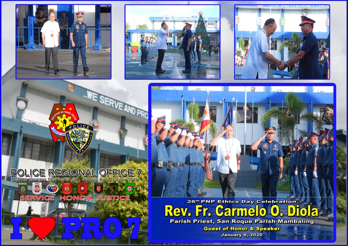 pro7official's tweet photo. The Police Regional Office 7 spearheaded by PBGEN VAL T D E LEON, Regional Director, PRO7 marks the 26th PNP Ethics Day Celebration in a ceremony held at Camp Sergio Osmeña Sr., Osmeña Boulevard, Cebu City on January 6, 2020 at 8:00 AM.
#LETSvalDOIT
#PRO72020
#BETTERPNP2020 https://t.co/Elc3rLdLv2