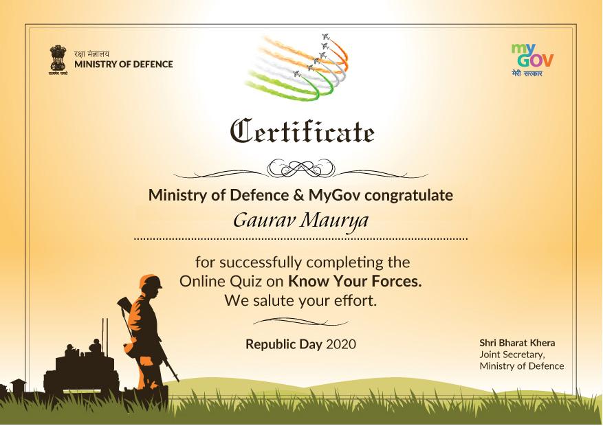 gauravM0908's tweet image. Thank you 🙏...
Ministry of Defence for Organising Online #Quiz on #KnowYourForces.

@rajnathsingh 
@DefenceMinIndia 
@DefExpoIndia