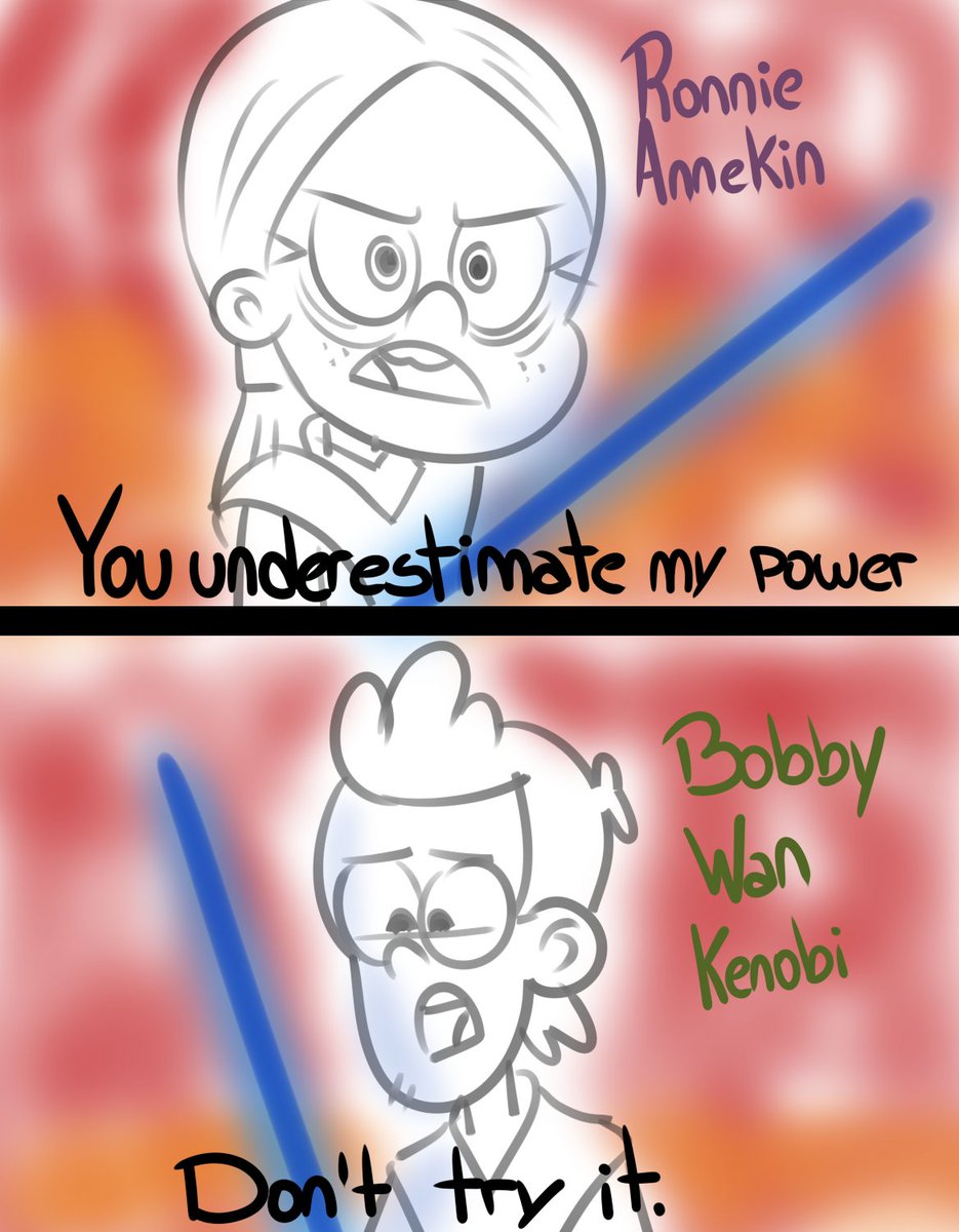 I couldn't help myself.
#TheCasagrandes #TheLoudHouse #RonnieAnneSantiago #BobbySantiago #StarWars