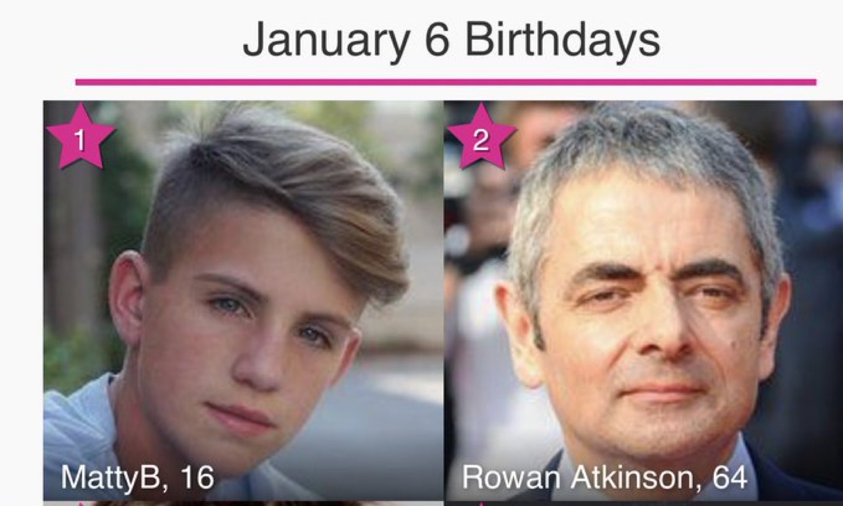 Happy Birthday to MattyBRaps and Rowan Atkinson 