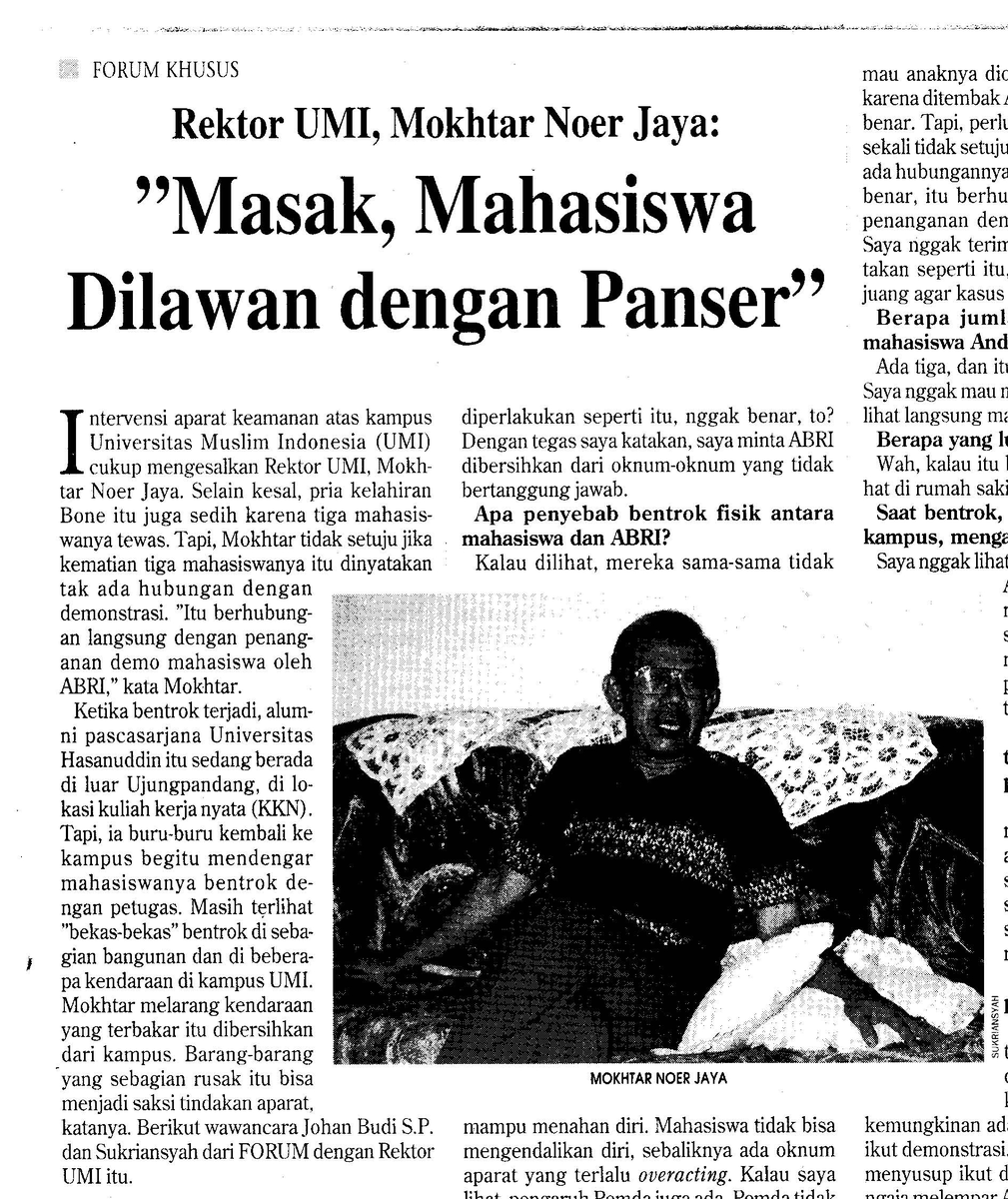 ariel_heryanto's tweet photo. Di masa galak2nya rejim militer Orde Baru, masih ada Rektor masih berani membela mahasiswanya ketika bentrok dengan tentara.

Masa hari segini ada Rektor memecat mahasiswanya, hanya karena ikut demonstrasi menyatakan pendapat tanpa kekerasan? https://t.co/DMO95MiGc3