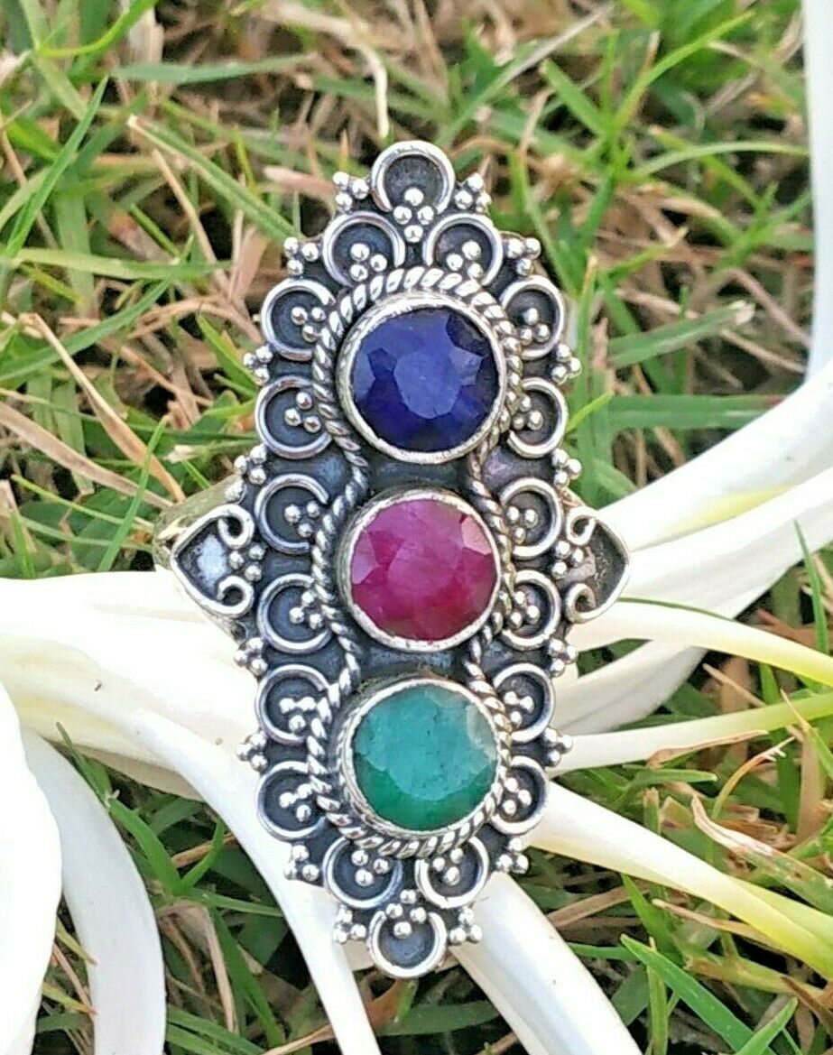 gemstonejewelr3's tweet photo. Sapphire,Ruby,Emerald,Gemstones Ring,925 Silver,Antique,Artisan Design,Long Ring💜❤️💚😍

#sapphire #ruby #emerald #longring #antique #long #designer #wedding #artisandesign #gemstones #gemstonesring #weddingring #sterlingsilver #roundstones #blue #red #green #silver #jewelry https://t.co/74cCSD5Mlp