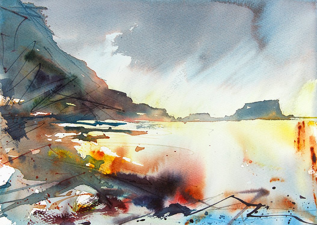 AdrianHomersham's tweet photo. Saltwick Nab, Saltwick Bay North Yorkshire #yorkshireart #expressivewatercolour #northyorkshire #yorkshirecoast #loosewatercolour #wetinwet #cleavelandway #semiabstractwatercolour https://t.co/CiKjEz4Pk0