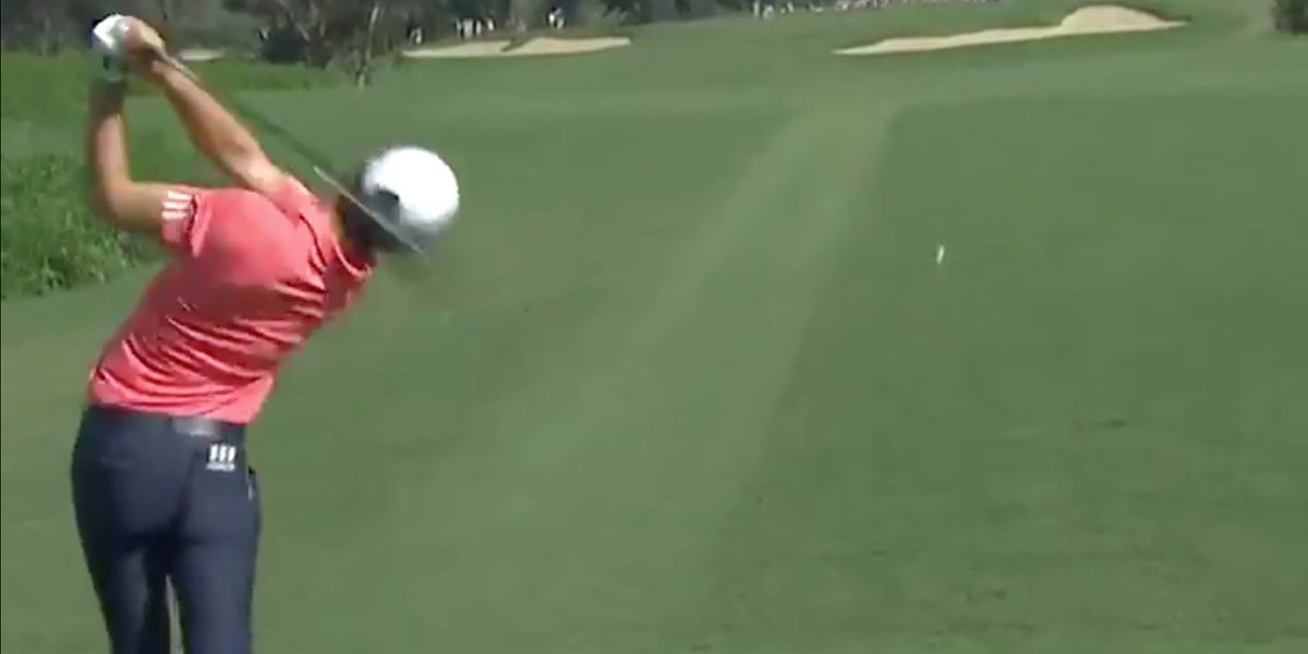 GolfDigest's tweet photo. This worm burner from Joaquin Niemann is already the most unbelievable shot of 2020: https://t.co/VSt3DZbtZ4 https://t.co/Zihtc5SwCc