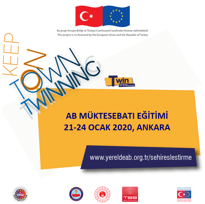 TBB's tweet photo. #TBB'nin de paydaşlarından olduğu Türkiye ve Avrupa Birliği Arasında Şehir Eşleştirme Projesi kapsamında 21-24 Ocak tarihleri arasında Ankara'da düzenlenecek eğitim programına başvurular 8 Ocak'ta sona eriyor. 🇹🇷🇪🇺 

Bilgi için➡️@YereldeAB ve https://t.co/hZfdNKEBhr https://t.co/Sa7FMTWnoL