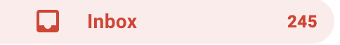 Screenshot of my inbox email count (245)
