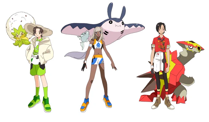 ソード・シールド
各ジムユニフォーム&amp;主人公&amp;ポケモン
(作中にない装備もあります) 