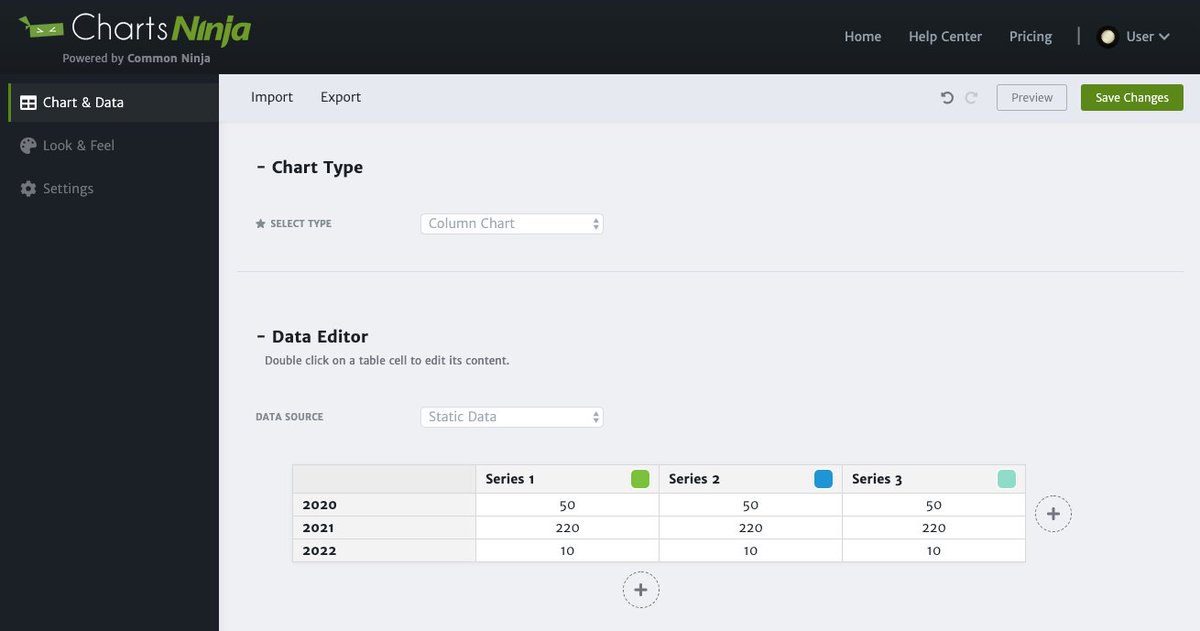 CommonNinja's tweet photo. After #BracketsNinja, #FeederNinja, and #PricerNinja, now it's #ChartsNinja's time to get a new version with some awesome new features:
* New data editor
* Dynamic data
* New chart types
* 3D Charts
* Export to image
And more!
https://t.co/ECpzXYEDgW https://t.co/Ss6nO9Je2w