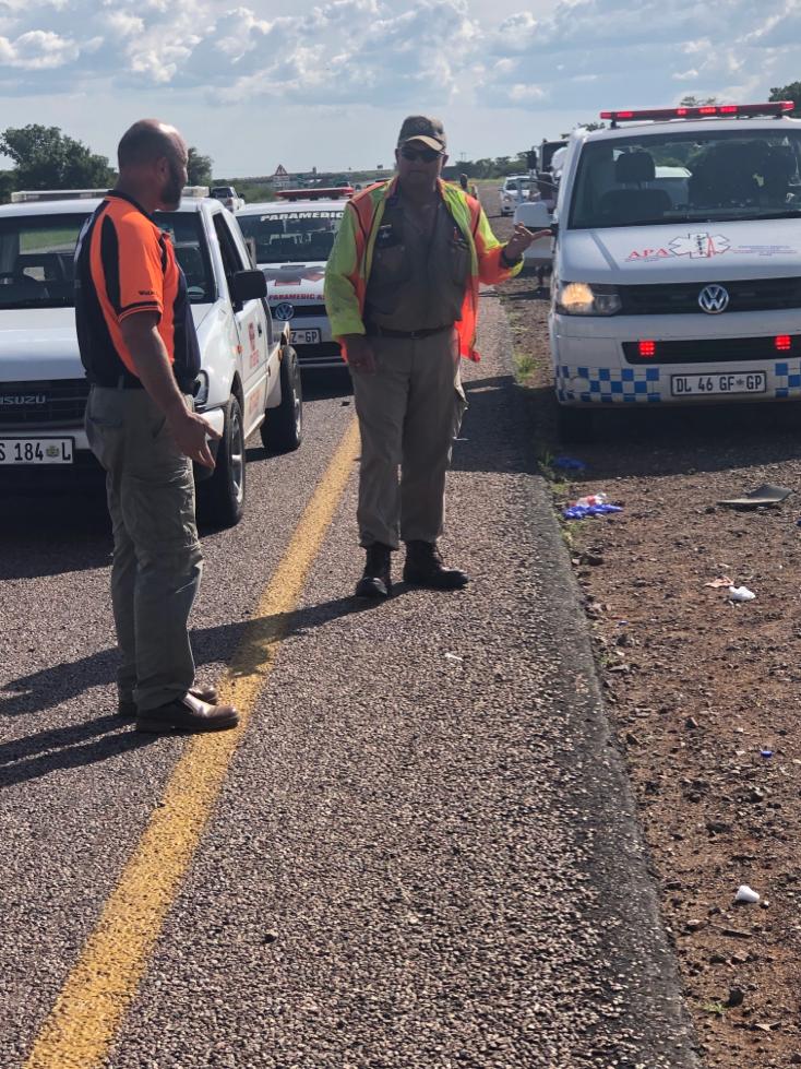 News_ZoneZA's tweet photo. THREE LIVES LOST DURING A MOTOR VEHICLE ACCIDENT

The police in Mookgopong are investigating a case of Culpable Homicide after three people died when a motor vehicle they were traveling in rolled several times along the N1 road next to Mookgopong.

https://t.co/wGa1zX2vjc https://t.co/SMaPtNUHPY