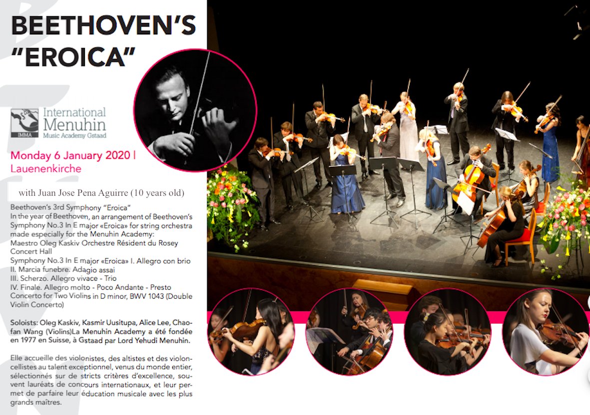 Last concert of Opus 14 of the festival tonight with the Menuhin Academy soloists celebrating Beethoven 2020 in Lauenen. Come and join us - 7pm.