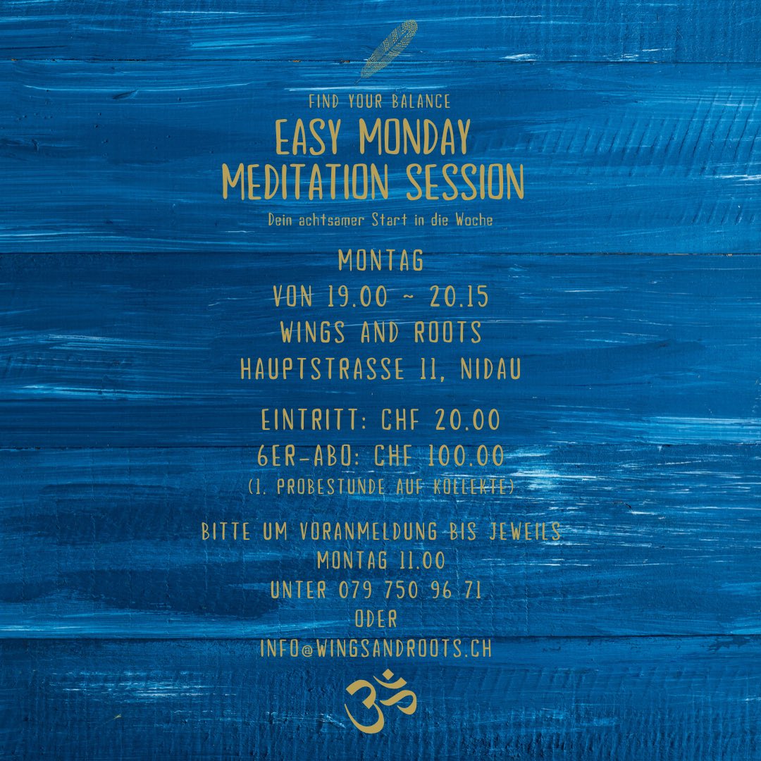 Das neue Jahr achtsam starten! 
Heute Probestunde auf Kollekte, Voranmeldung nicht nötig.
(Abo kann heute Abend schon erworben werden)
Wir freuen uns auf euch!! 
#meditation #achtsam #abend #nidau #biel #achtsamerstartindiewoche #spiritualität