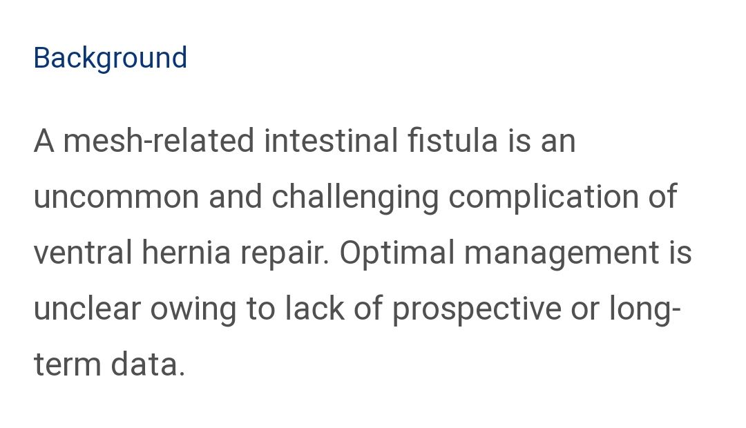 eurohernias's tweet photo. https://t.co/XJdgUCNET8 Mesh fistula after #VHR: What is the optimal management?
@MikeArnoldMD @angie_kao @_JavierOtero @VedraAugenstein @PDColavita @THeniford 
#HerniaSurgery #SoMe4Surgery #SoMe4Hernia https://t.co/Cr4Tvh4FxY