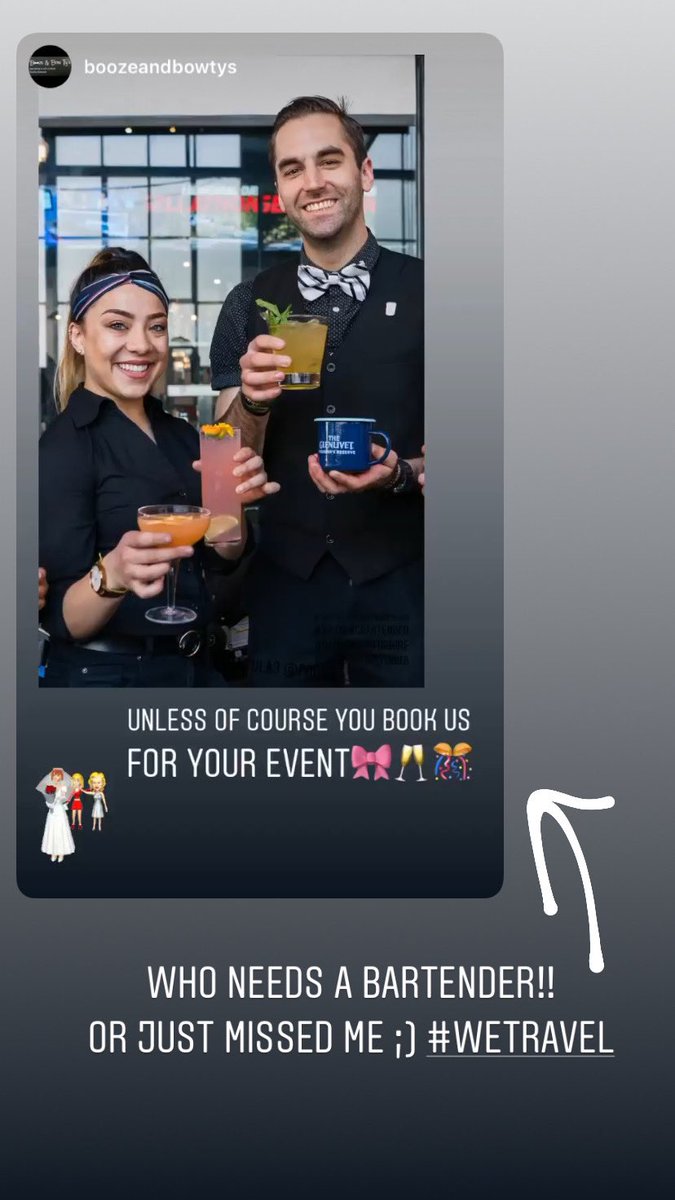 p00ba's tweet photo. Alright twittaaa itโs an official decision to resurrect Booze and Bowtys. Who needs an #eventbartender #retweet
And follow us for some delicious libations ๐น๐๐คฉ๐ฅ๐
https://t.co/jsa8Zy6SiM https://t.co/TrALEtY7da