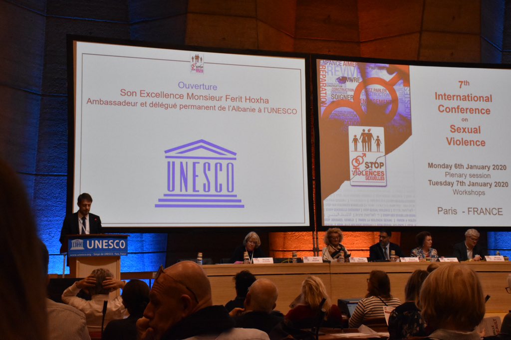 SVSassociation's tweet photo. Ouverture des 7e assises internationales sur les violences sexuelles par Son Excellence Monsieur Ferit Hoxha, Ambassadeur et dĂ©lĂ©guĂ© permanent de lâAlbanie Ă lâUNESCO.
#assisesSVS #SVS #stopauxviolencessexuelles #unesco #1enfantsur5 https://t.co/Ki62D8qdIp