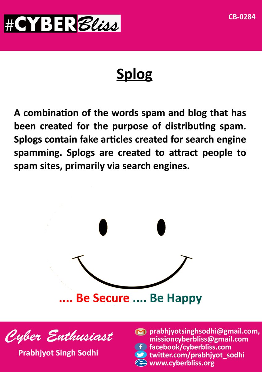 PrabhjyotSS's tweet photo. #CyberBliss #CyberSecurity #Splog #http://cyberbliss.org/ https://t.co/9m1dhUzvst