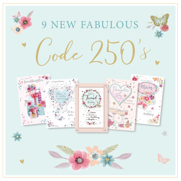 A brand new set of 9 designs to add to our already existing collection of 250's. Each design features beautiful artwork, is hand finished with stunning embellishments and inserted with a heartfelt verse.