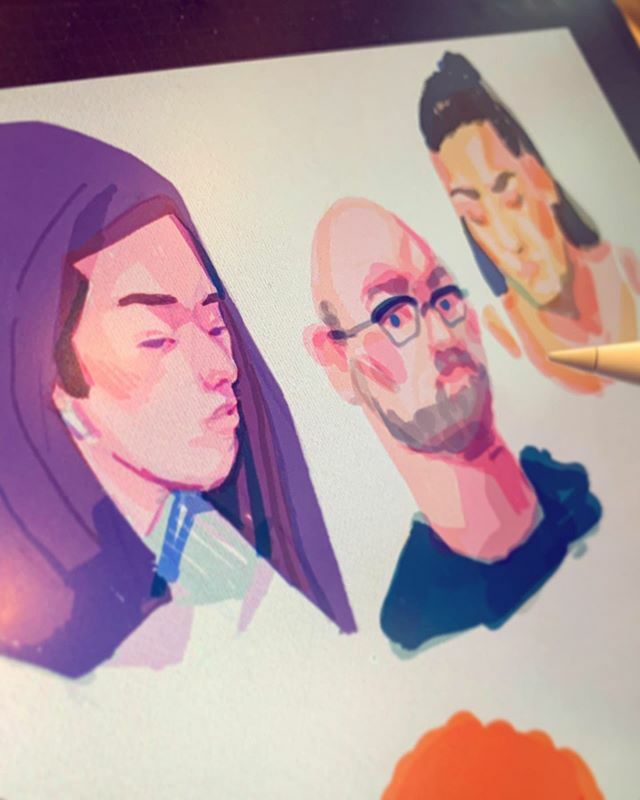 dre_drew_it's tweet photo. Quick colour dabbing Portraits of today’s cafe goers #andrewee #art #ipadproart .
.
.
.
.
#digitalartist #color #ipadpro #Apple #artist #illustration #doodle #drawing #people #places #faces #procreate #sketch #sketchbook #artistsoninstagram #buildings #l… https://t.co/417scFhsKm https://t.co/dS8dwBH4vj