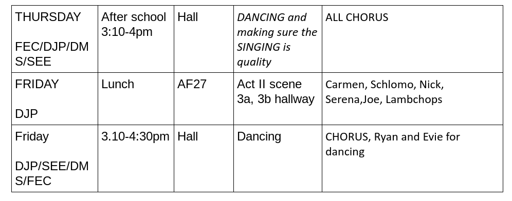 YJBPerform's tweet photo. HAPPY NEW YEAR from the Music and Drama departments!

Week 12 rehearsal schedule attached (only 7 school weeks to go!!😮😮) https://t.co/dx7ESdYMR3