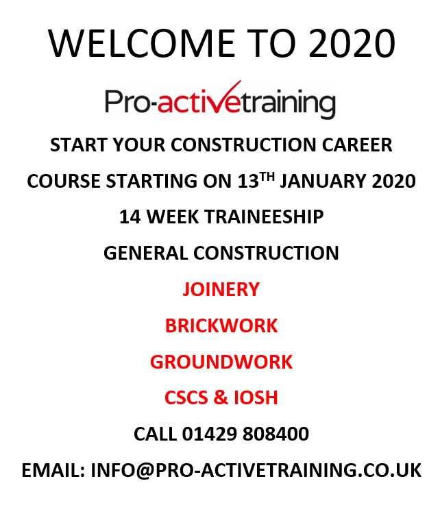 WE HAVE A WEEK TO GO BEFORE OUR NEXT COURSE START DATE 13.01.2020