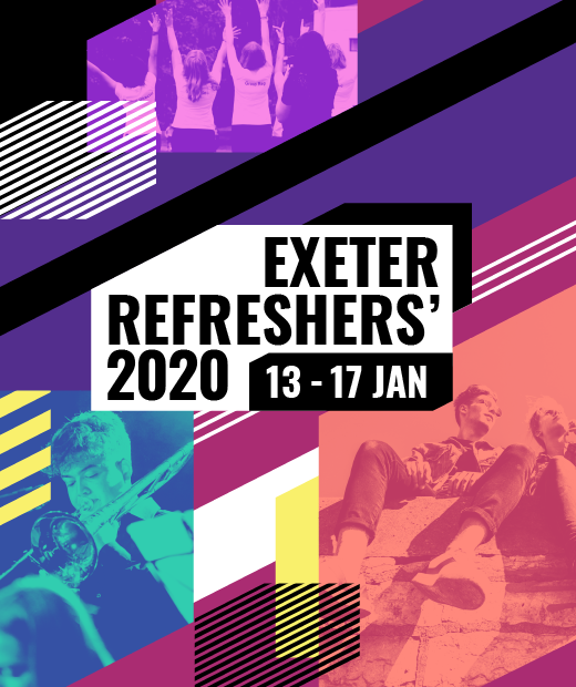 ExeterGuild's tweet photo. Welcome to a new term at Exeter! Here’s just some of what’s in store for you: 
#Refreshers2020 🏃‍♀️
Student Elections 🏆
Wellbeing Week ❤️ https://t.co/jrgFMEc7lp